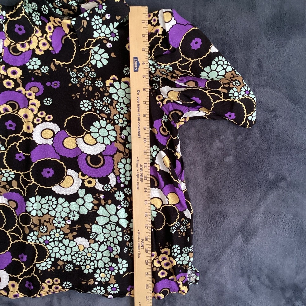 Ted Baker London Black Yvonn Exaggerated Shoulder Floral Crepe Top‎ Size 1 - Picture 9 of 16